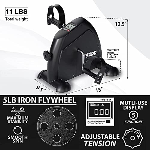 TODO Mini Exercise Bike Pedal Exerciser with LCD Monitor for Leg and Arm 2