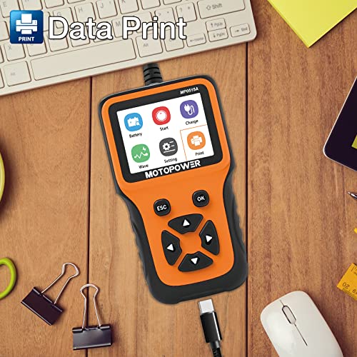 MOTOPOWER MP0515A 12V Car Battery Tester Automotive 100-2000 CCA Battery Load 7