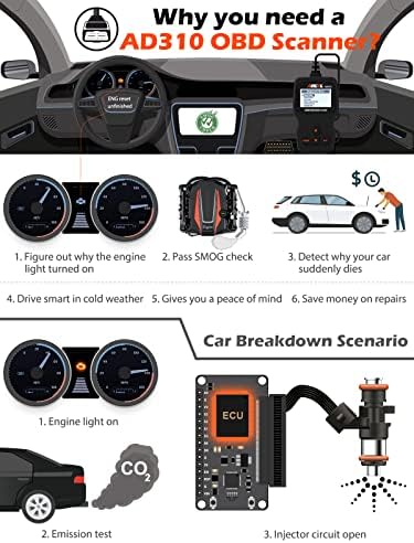 ANCEL AD310 Classic Enhanced Universal OBD II Scanner Car Engine Fault Code 2