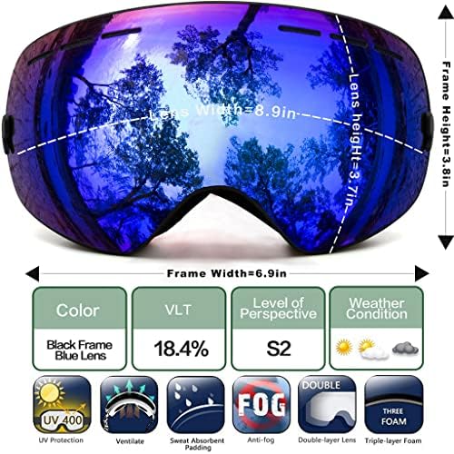 Juli OTG Ski Goggles- Over Glasses Winter Snow/Snowboard Goggles 8