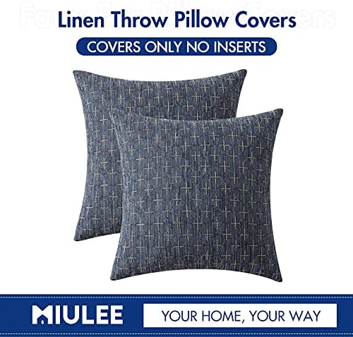 MIULEE Pack of 2 Decorative Burlap Linen Throw Pillow Covers Modern Farmhouse 6