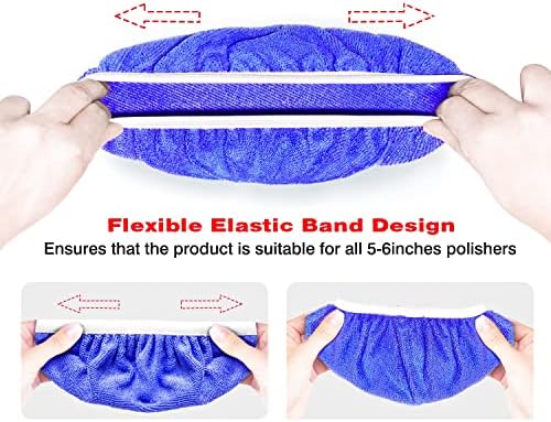 FONAROLL 5 to 6 Inch Car Polisher Pad Bonnet, 15Pcs Car Polishing Bonnet Buffing 4