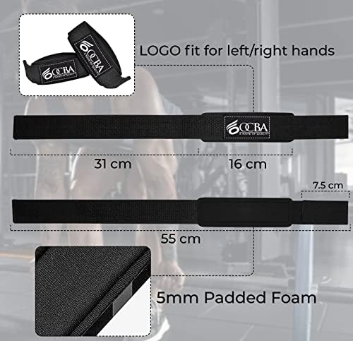 OCBA Wrist Straps Wraps for Weightlifting Heavy Duty Wrist Wraps Cotton Padded 2