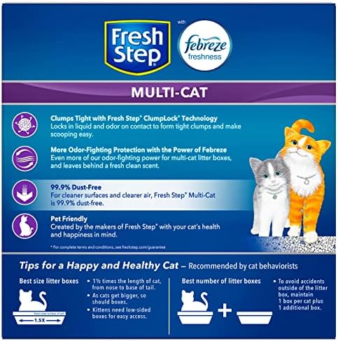Fresh Step Clumping Cat Litter, Multi-Cat Odor Control, 14 lbs 10