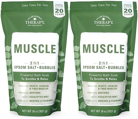 Village Naturals Therapy, Foaming Epsom Soak, Aches & Pains Muscle Relief