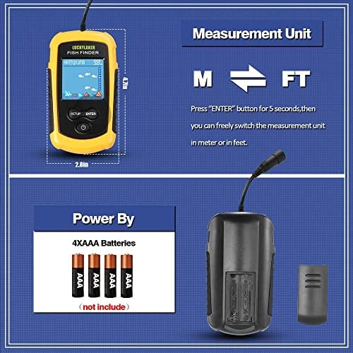 LUCKY Kayak Portable Fish Depth Finder Water Handheld Fish Finder Sonar Castable Kayak 6