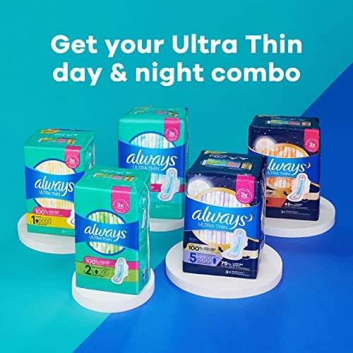 Always Ultra Thin Feminine Pads for Women, Size 1 Regular Absorbency 5