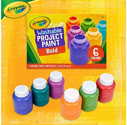 Crayola Washable Kids Paint, Assorted Bold Colors, Painting Supplies, 6 Count 2