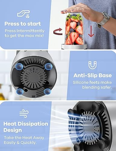 Smoothie Blender, Ganiza Blenders for Smoothies with 15-Piece Blender and 5