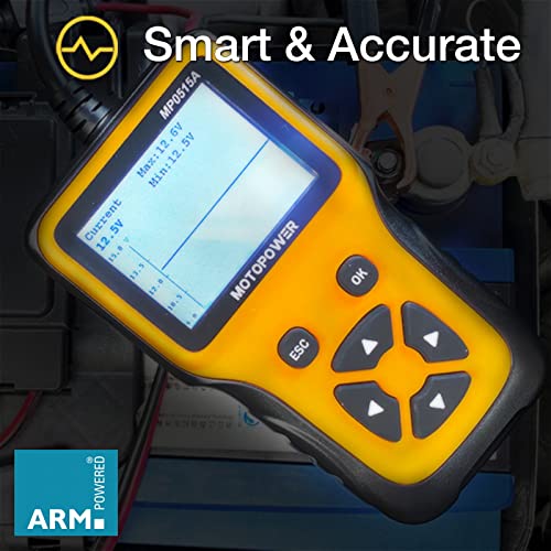 MOTOPOWER MP0515A 12V Car Battery Tester Automotive 100-2000 CCA Battery Load 8