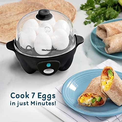 Elite Gourmet EGC-007B# Rapid Egg Cooker, 7 Easy-To-Peel, Hard, Medium 9