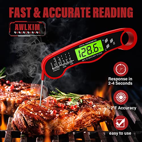 AWLKIM Meat Thermometer Digital – Fast Instant Read Food Thermometer 2