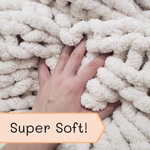 Adyrescia Chunky Knit Blanket Throw | 100% Hand Knit with Jumbo Chenille Yarn 4