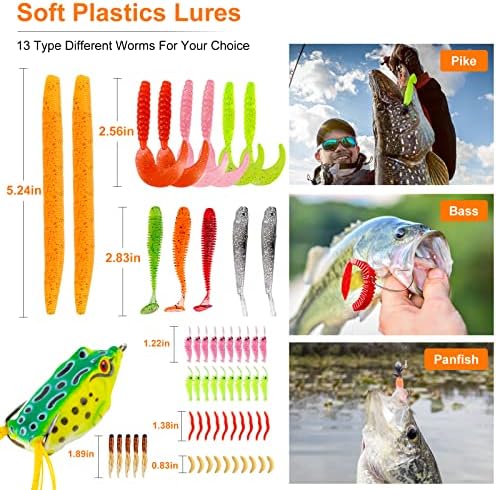 TCMBY 193/327PCS Fishing Lure Tackle Bait Kit Set for Freshwater Fishing Tackle Box 5
