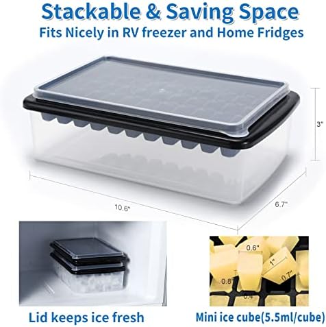 ARTLEO Ice Cube Tray with Lid and Bin for Freezer, Easy Release 55 Nugget Ice 5