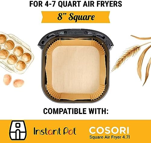 Air Fryer Liners, 120Pcs Disposable Air Fryer Parchment Paper Liners 2