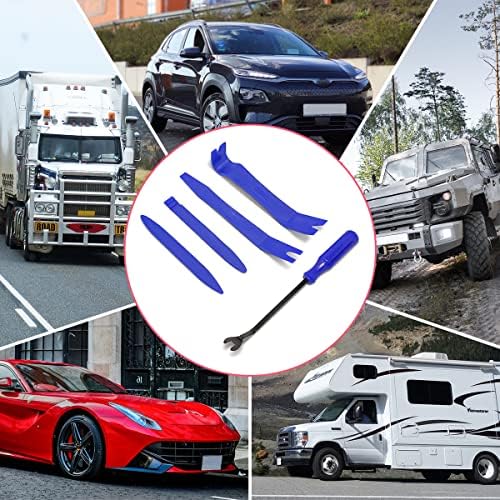 BLAU GRUN 5PCS Auto Trim Removal Tool Kit, Car Interior Door Panel Clip Fastener 8