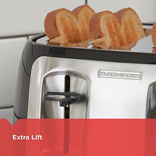 BLACK+DECKER Toaster, 4 Slice, Extra Wide Slots for Bagels and Artisan Breads 5
