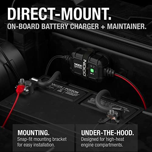 NOCO GENIUS2D, 2A Direct-Mount Onboard Car Battery Charger, 12V Automotive 2