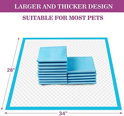 IMMCUTE Dog Pee Pads Extra Large 28″x34″, X-Large Training Puppy Pee Pads Super 7