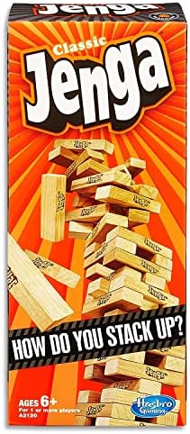 Hasbro Gaming Jenga Classic Game with Genuine Hardwood Blocks,Stacking Tower