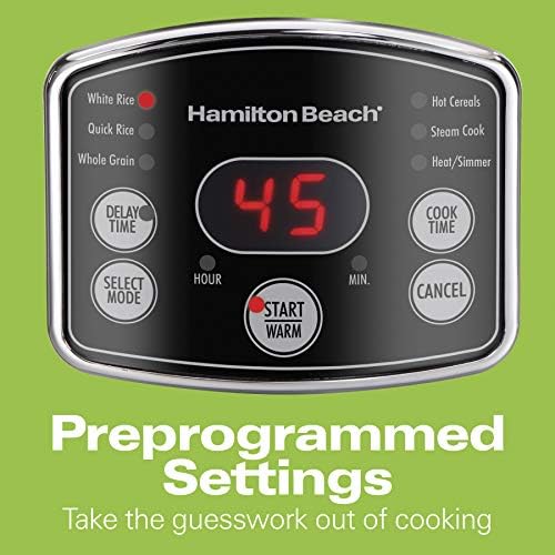 Hamilton Beach Rice & Hot Cereal Cooker, 7-Cups uncooked resulting in 14-Cups 4
