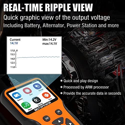 MOTOPOWER MP0515A 12V Car Battery Tester Automotive 100-2000 CCA Battery Load 6