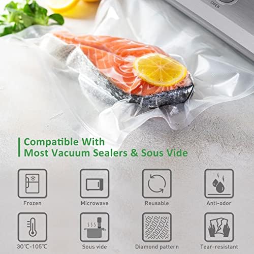 Food Vacuum Sealer Bag Rolls: KitchenBoss 6 Rolls Food Saver Bags 2