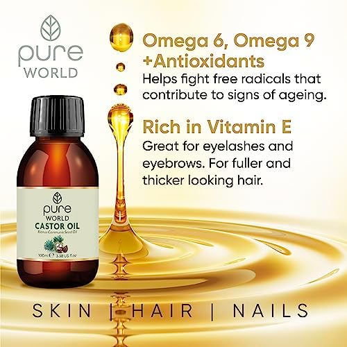 Pure World Natural Castor Oil 100ML Cold, & Freshly Pressed 100% Pure 8