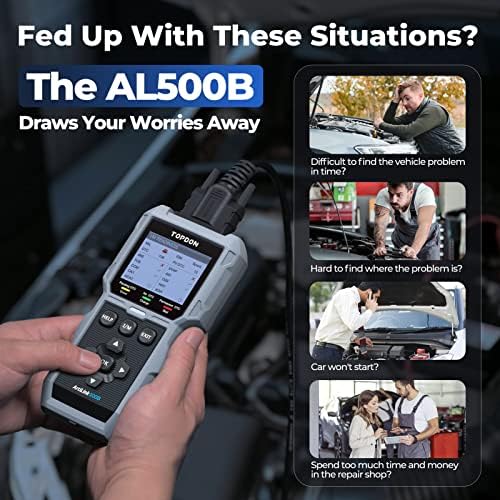 TOPDON AL500B OBD2 Scanner Battery Tester 2 in 1 Code Reader, Full OBDII 2