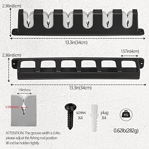 THKFISH Fishing Rod Rack Fishing Rod Holders Wall Mount Vertical/Horizontal Fishing Pole 6