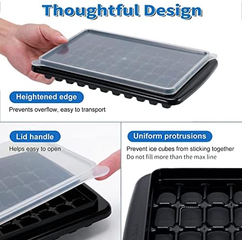 ARTLEO Ice Cube Tray with Lid and Bin for Freezer, Easy Release 55 Nugget Ice 3