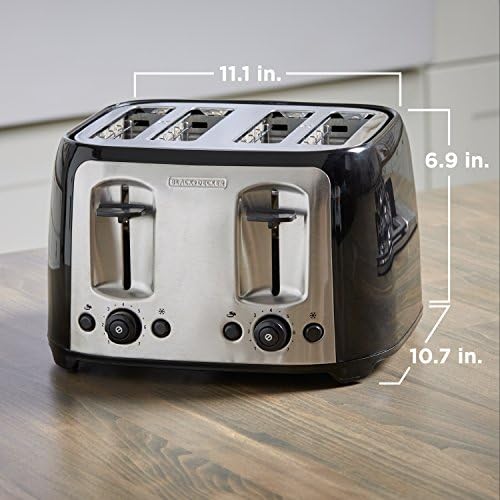 BLACK+DECKER Toaster, 4 Slice, Extra Wide Slots for Bagels and Artisan Breads 6
