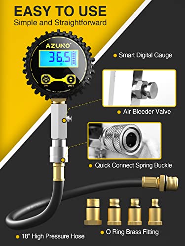 AZUNO Compression Tester Automotive, Digital Compression Gauge 200 PSI 4