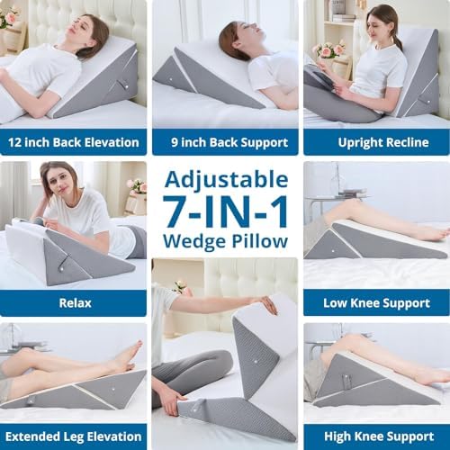 Sasttie Wedge Pillow for Sleeping, Adjustable Bed Wedge Pillow for After Surgery 4