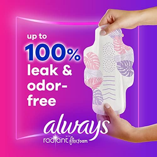 Always Radiant Feminine Pads for Women, Size 2 Heavy, with wings, scented 2