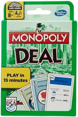 Hasbro Gaming Monopoly Deal Card Game, Quick-Playing Card Game for 2-5 Players
