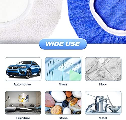 FONAROLL 5 to 6 Inch Car Polisher Pad Bonnet, 15Pcs Car Polishing Bonnet Buffing 5