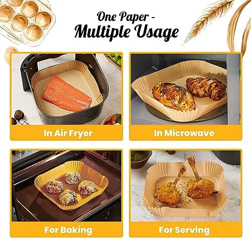 Air Fryer Liners, 120Pcs Disposable Air Fryer Parchment Paper Liners 3