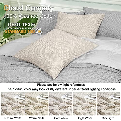 PHF 100% Cotton Waffle Weave Euro Sham Covers, 2 Pack 26″ x 26″ Pillow Covers 4