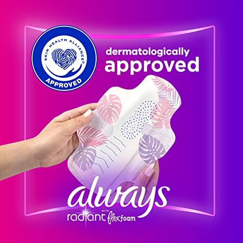 Always Radiant Feminine Pads for Women, Size 2 Heavy, with wings, scented 5
