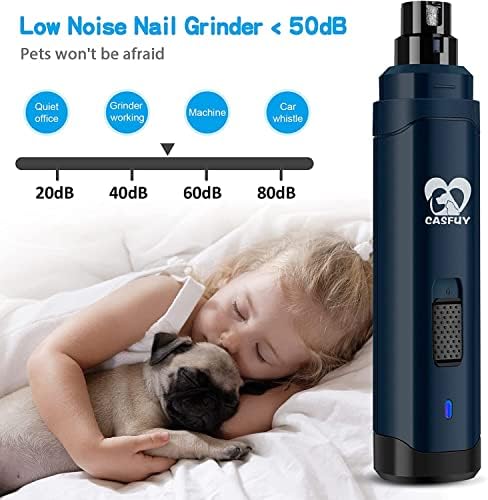 Casfuy Dog Nail Grinder Upgraded – Professional 2-Speed Electric Rechargeable 4