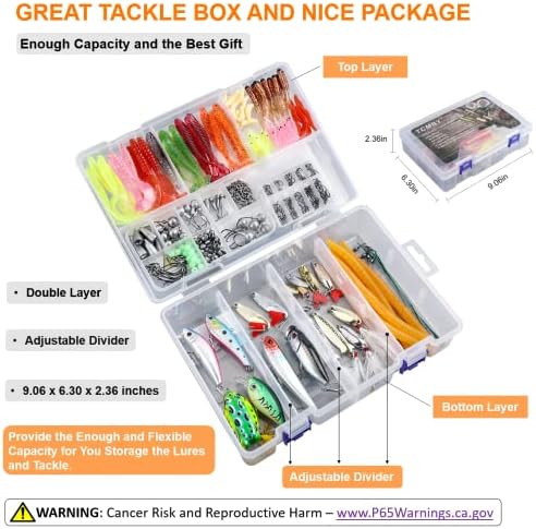 TCMBY 193/327PCS Fishing Lure Tackle Bait Kit Set for Freshwater Fishing Tackle Box 2