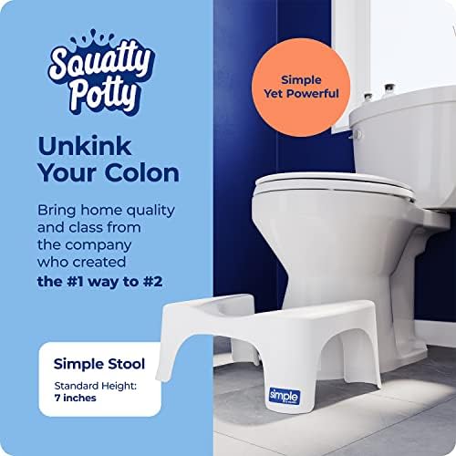 Squatty Potty Simple Toilet Stool, White, 7″ 2