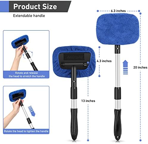 AstroAI Windshield Cleaner, Microfiber car Window Cleaner with 4 Reusable 2