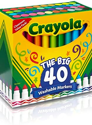 Crayola Ultra Clean Washable Markers (40 Count), Coloring Markers for Kids 5