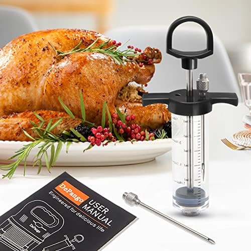 DePango Meat Injector, Anti-Break 1-oz Turkey Injector Syringe for Meats 6