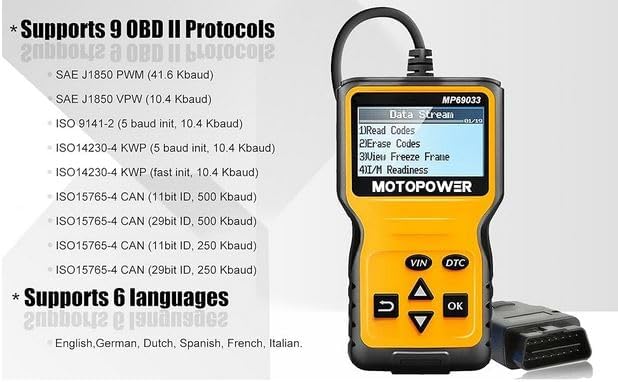 MOTOPOWER MP69033 Car OBD2 Scanner Code Reader 8