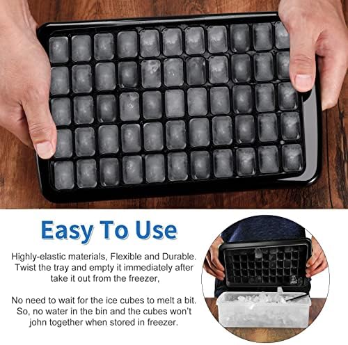 ARTLEO Ice Cube Tray with Lid and Bin for Freezer, Easy Release 55 Nugget Ice 2