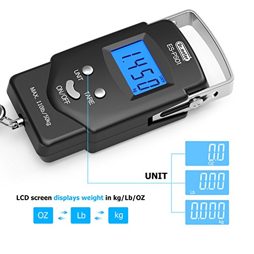 Fish Scale, Dr.meter Backlit LCD Display 110lb/50kg Portable Electronic Balance Digital 2